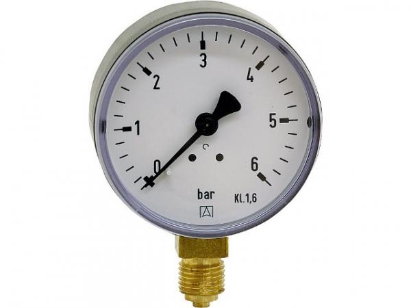 Manometer 0-0, 6 bar, Durchmesser 63mm für G1/4 DN 8 1/4" radial