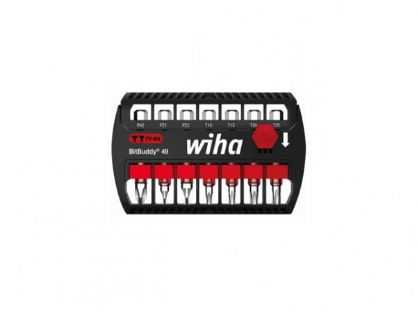 Wiha Bit Set BitBuddy® TY-Bit 49 mm Phillips, Pozidriv, TORX® 7-tlg. 1/4' in Box (42117)