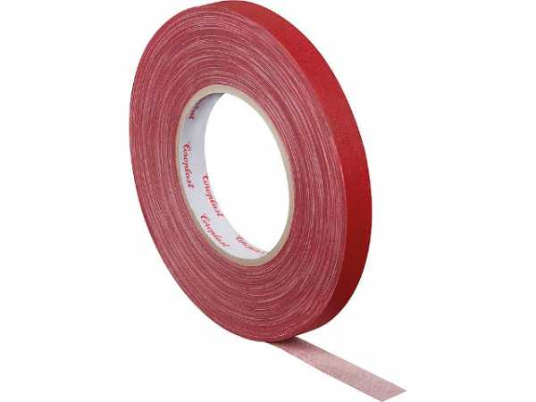 Gewebeklebeband, kunststoffgeschützt rot, Breite 15 mm Länge 50 m