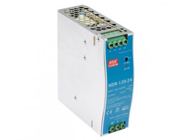 NETZTEIL - 1 AUSGANG - 120 W - HUTSCHIENENMONTAGE - 24 V 5 A - FÜR INDUSTRIELLE ANWENDUNG NDR-120-24