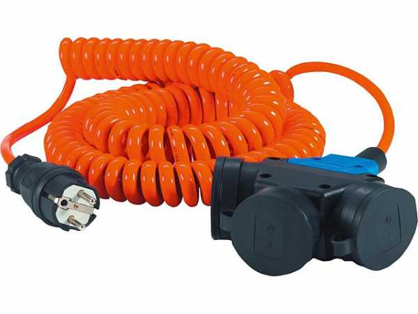 Verlängerungskabel 3-fach, Plus H07BQ-F 3G1,5 orange,IP44, Arbeitslänge bis 500mm