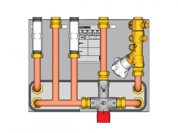 Giacomini GE556Y152 Wohnungsübergabestation nur für Warmwasserproduktion 3/4"-Warmwasser 56KW