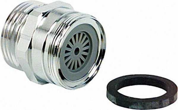 Reduzierstück Messing verchromt AG 28X1 auf AG 3/4'' mit Weichstrahler