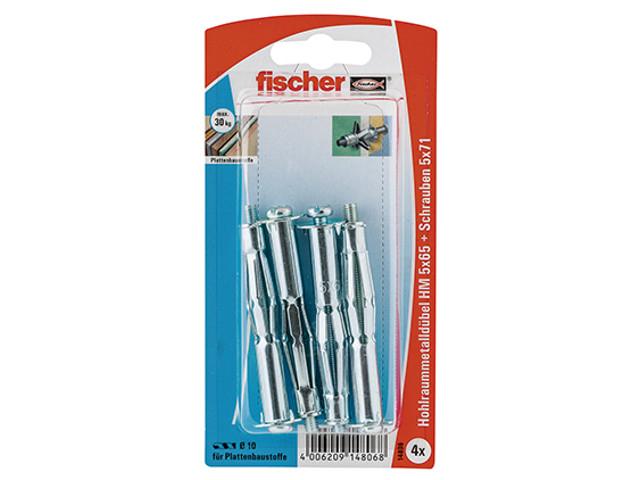 Fischer Hohlraum-Metalldübel HM 5x65 S mit metrischer Schraube, 14806, Fischer Hohlraum-Metalldübel HM 5x65 S mit metrischer Schraube, 14806,