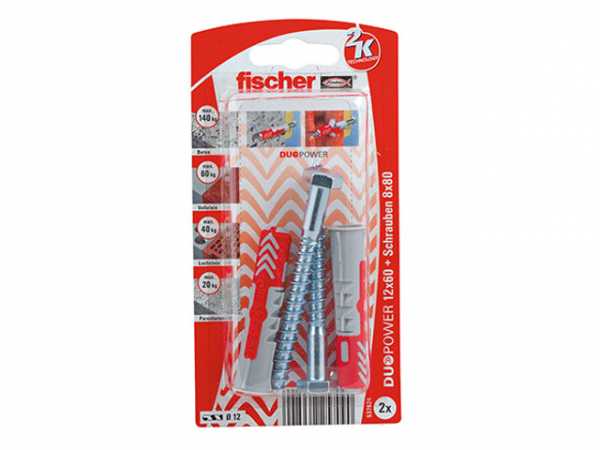 Fischer DuoPower 12x60 S mit Schraube, 537624, SB-Programm