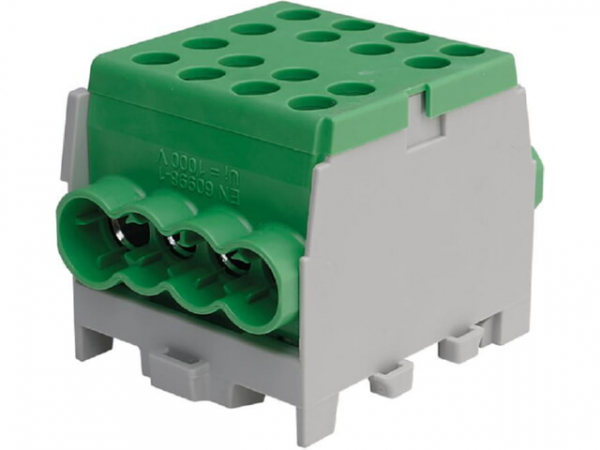 Hauptleitungs-Abzweigklemme Farbe: grün, 1-polig 2x Eing. 35mm²/6x Ausg. 25mm²