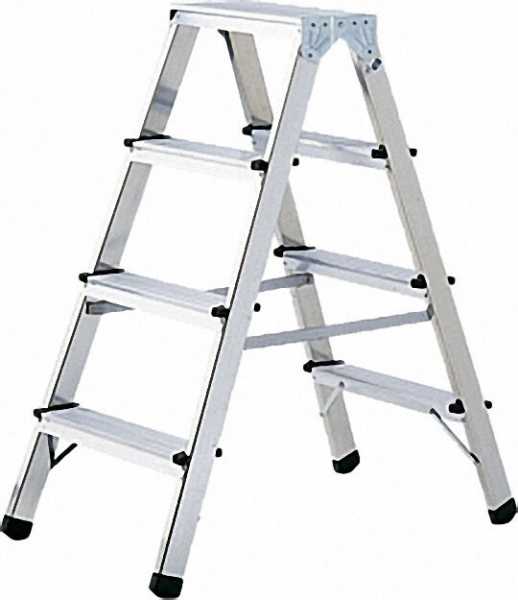 Doppelstufenleiter Aluminium 2 x 4 Stufen Höhe 90cm