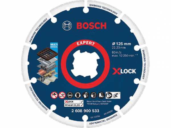 Diamanttrennscheibe BOSCH Ø 125x22,23mm, X-Lock