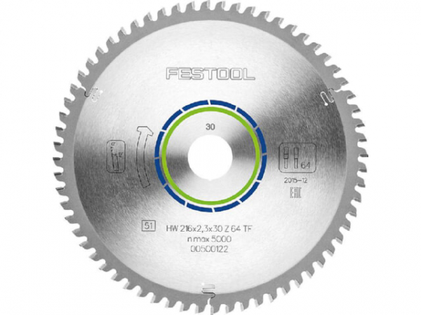 Kreissägeblatt Festool 216 x 30 x 2,3 mm 64 Zähne