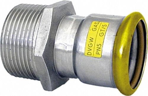 Edelstahl-Pressfitting Gas Übergangsmuffe AG,, DN 88,9 x 3''