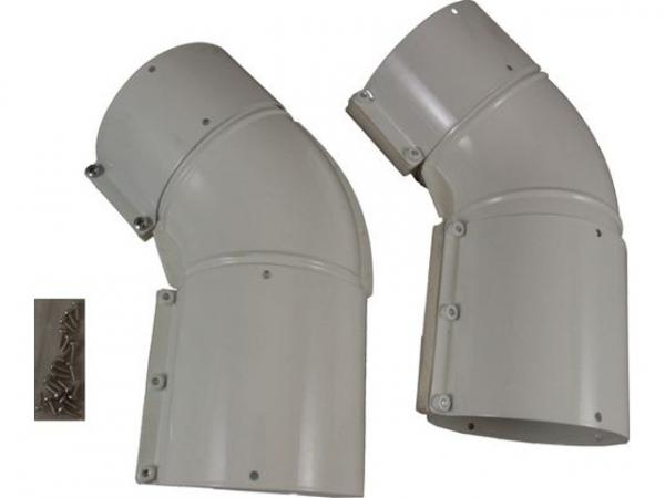 WOLF 2600402 Bogen 45° für Luft-/AbgasrohrD 96/63 (2 Stück), weiß