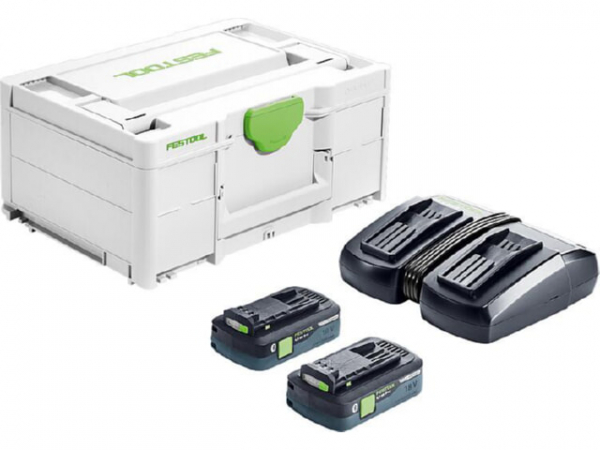 Akku-Set Festool 18 V SYS mit 2x 4,0 Ah Akkus und Doppelladegerät