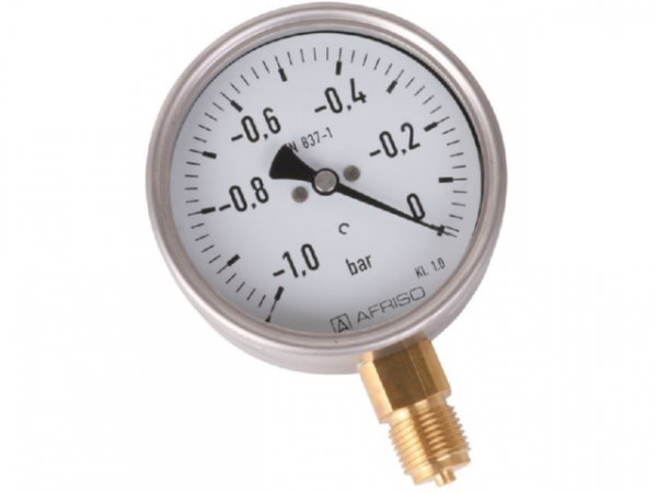 Manometer aus Edelstahl NG 100 radial -1 bis 0 bar