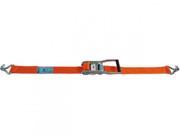 Verzurrgurt, zweiteilig DIN EN12195-2, Langhebel Orange, Gurt 50mm, Länge 15m