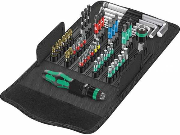 Bit-Set 52-teilig mit Bithalter und Stiftschlüssel-Set in Textilbox