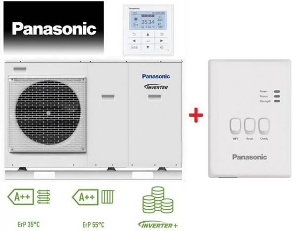 Panasonic Aquarea Wärmepumpe, Monoblock, 230V 5 kW, Inverter WH-MDC05H3E5 mit CZ-TAW1 Internet-Steuerung