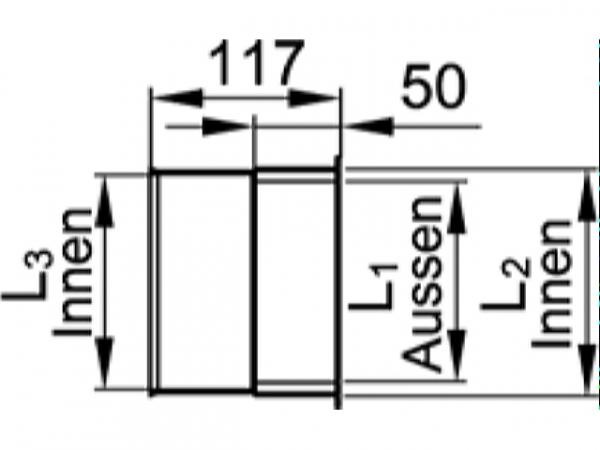 VIESSMANN 9565510 Vitoset Wandfutter 130 auf 130mm, zum Steckrichtungswechsel, einwandig