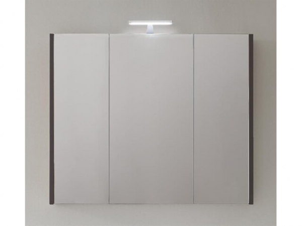Spiegelschrank mit Beleuchtung anthrazit Hochglanz 3 Türen 950x750x188mm