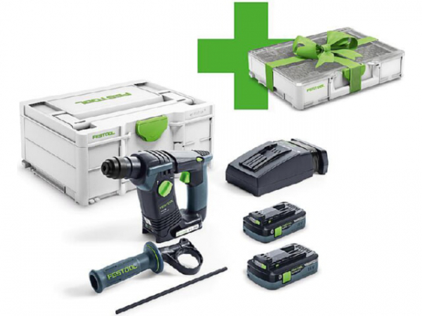 Akku-Bohrhammer Festool 18 V BHC 18 HPC 4,0 I-Plus mit 2x 4,0 Ah Akku und Ladegerät inkl. Systainer