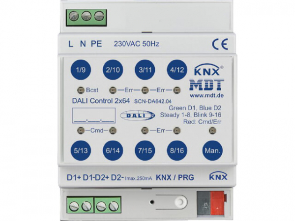 Reiheneinbaugerät DALI Control 2x64 Gateway Steuerung, 4TE, REG