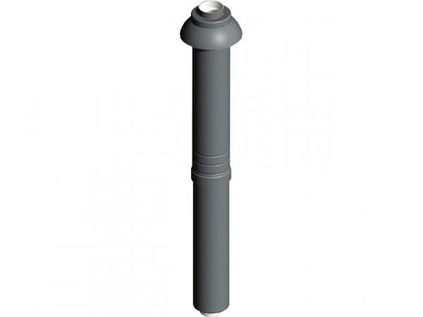 Kunststoff-Abgassystem Dachhochführung, schwarz, Länge über Dach 650mm DN 80/125