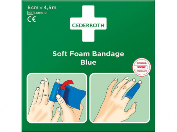 Pflaster-Band Cederroth Soft Foam Bandage Blue 4,5m, 1009710