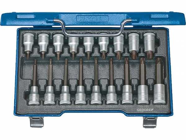 Satz Schraubendrehereinsatz GEDORE 18-teilig, 1/2', Torx