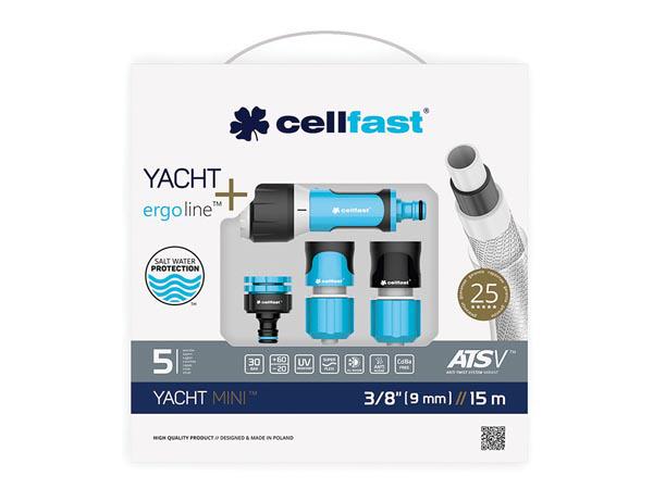 Cellfast Gartenschlauch Set Yacht Mini 3/8" (9mm), 15m, 13-391, Weiß, 29x29x9 cm