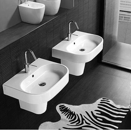 Waschtisch, Waschbecken AREA aus Keramik mit 1 Hahnloch, weiß, BxHxT:6 Waschtisch, Waschbecken AREA aus Keramik mit 1 Hahnloch, weiß, BxHxT:6