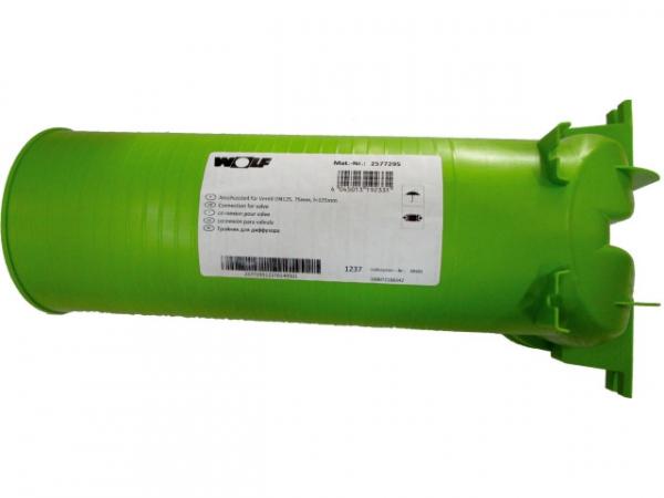 Wolf Anschlussteil für Schlauch DN75/63 Ventil DN125, 90Grad, L=325mm