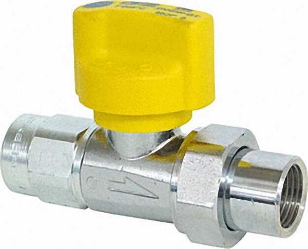 Gasanschlusskugelhahn TSV Durchgang 3/4'' verchromt HTB-Ausführung