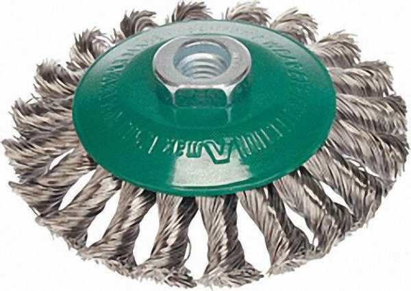 Kegelbürste gezopfür Edelstahldraht 0, 50mm 100mm x M 14 x 2,0