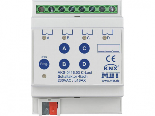 Reiheneinbaugerät Schaltaktor 24-fach, 12TE, REG, 16 A, 230 V AC, C-Last, Standard, 140 µF