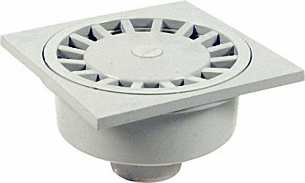 UPMANN Haus- und Hofablauf grau 200x200mm Abgang DN 100 senkrecht