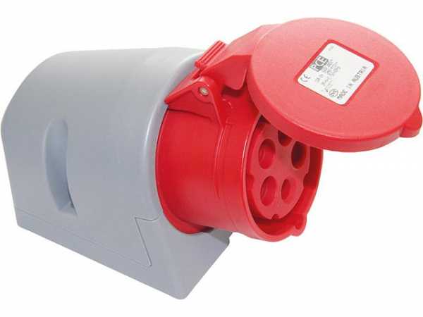 CEE-Wandsteckdose Turbo IP44 400V, 16A rot/grau, schraublos