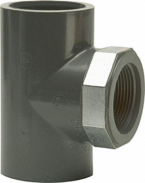Pvc-u - Klebefitting T-Stück, 63mm x 2'', zylind. Gewinde am Abgang Pvc-u - Klebefitting T-Stück, 63mm x 2'', zylind. Gewinde am Abgang