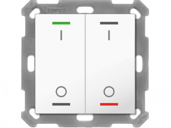 Taster Light 55 2-fach, RGBW, mit Temperatursensor, Reinweiß glänzend, Schalten