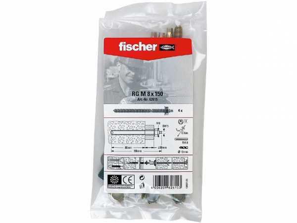 Fischer Ankerstange RG M 8x150 B Beutel, 62615, VPE 4 Stück