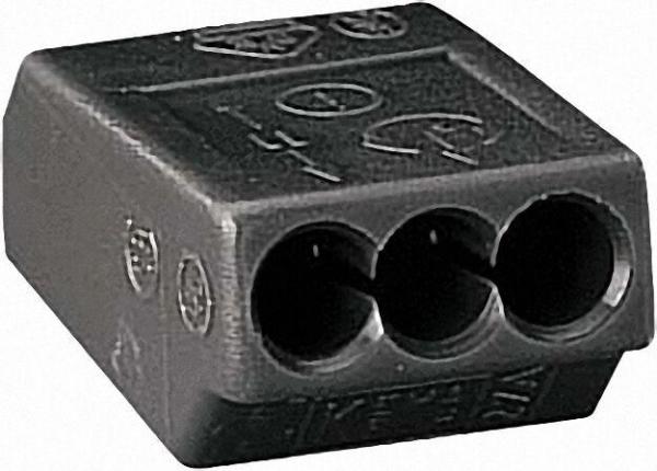 Verbindungsdosenklemmen 273 3-Leiter-Klemmen, dunkelgrau 3x1-2,5mm², VPE=100