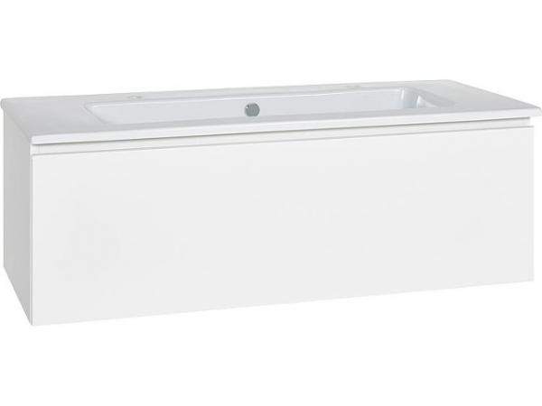 Waschtischunterschrank mit Keramik-Waschtisch Serie ELA Korpus weiß smt-Front weiß sgl 1210x420x510mm