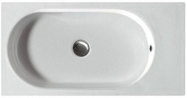 Waschtisch, Waschbecken AREA aus Keramik mit 1 Hahnloch, weiß, BxHxT:7 Waschtisch, Waschbecken AREA aus Keramik mit 1 Hahnloch, weiß, BxHxT:7