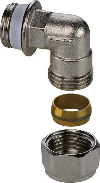SIMPLEX Radiatorverschraubung ohne Absperrung 1/2''x 15mm, Eck