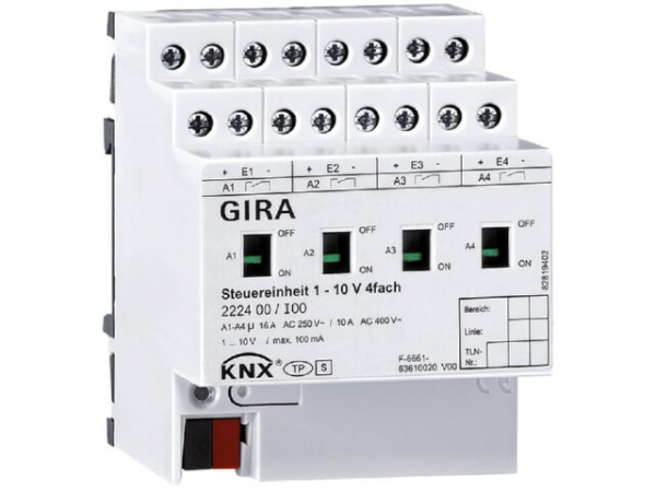 GIRA Steuereinheit 1-10V 4-fach mit Handbetätigung für KNX REG