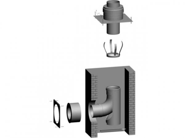 WOLF 2651295 Schachtbausatz DN200/200 für Gasbrennwertgeräte ab 75 kW