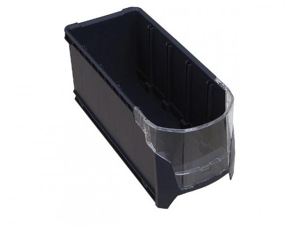 Kunststoffbox S-BOXX G mit Sichtfenster dunkelgrau 351x147x153mm