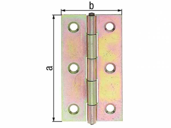 Scharnier, 64x34x1mm gelb verzinkt