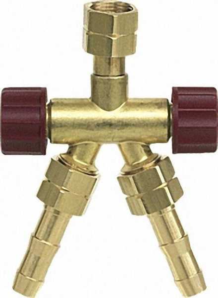 Verteiler für Acetylen Anschluss: 3 x G3/8'' / LW 9 mit Kunststoffhandrad