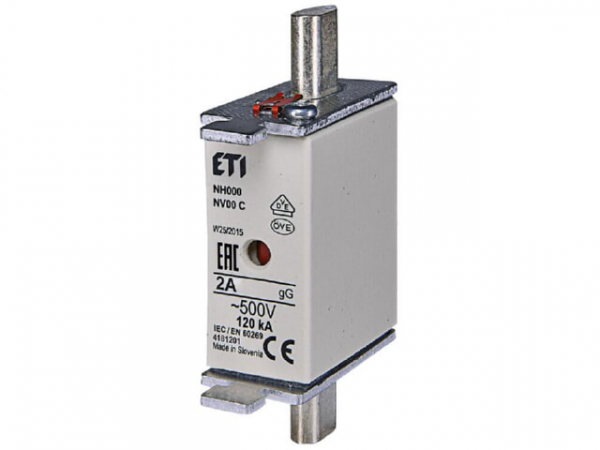 ETI NH Sicherung NH000 gG 2A/500V, VPE 3