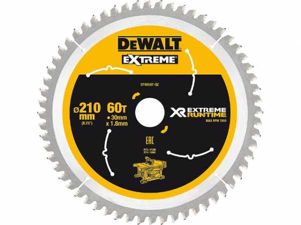 Kreissägeblatt DeWalt, DT99567 XR Extreme Runtime 60Z 210/30mm