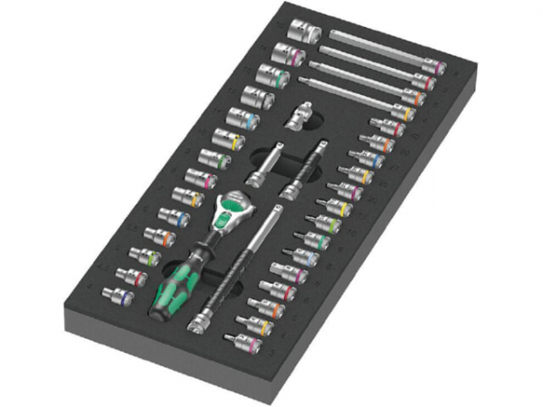 Steckschlüsselsatz WERA Zyklop 8000 A 37-teilig 1/4' in Schaumstoffmodul